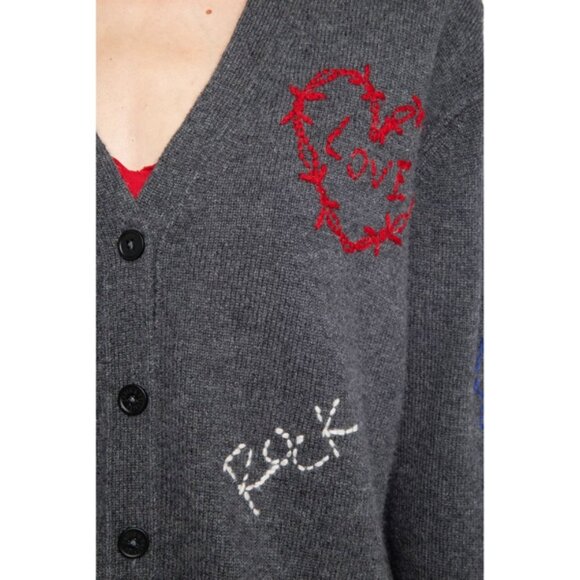 Zadig & Voltaire Mirkaz Cashmere V Neck Cardigan Sweater - Picture 4 of 7